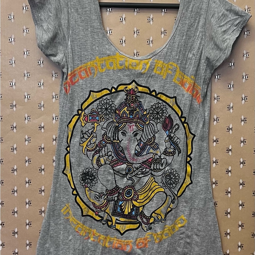 Gray Graphic Women's Top